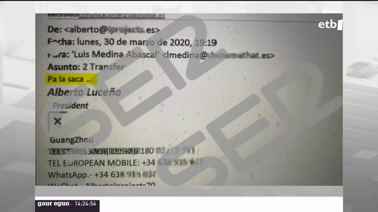 Medinari bidalitako emailetako baten irudia