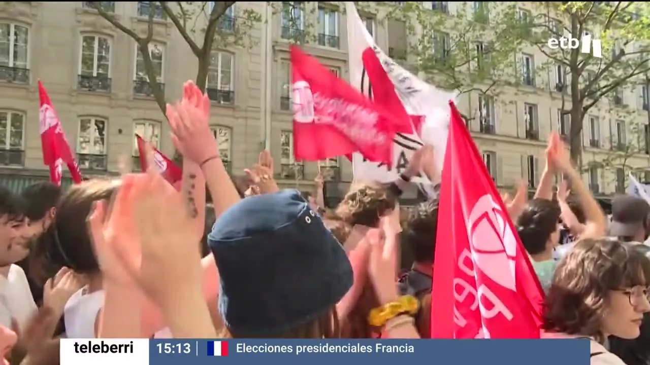 Una manifestación. Una foto sacada de un vídeo de EITB Media.