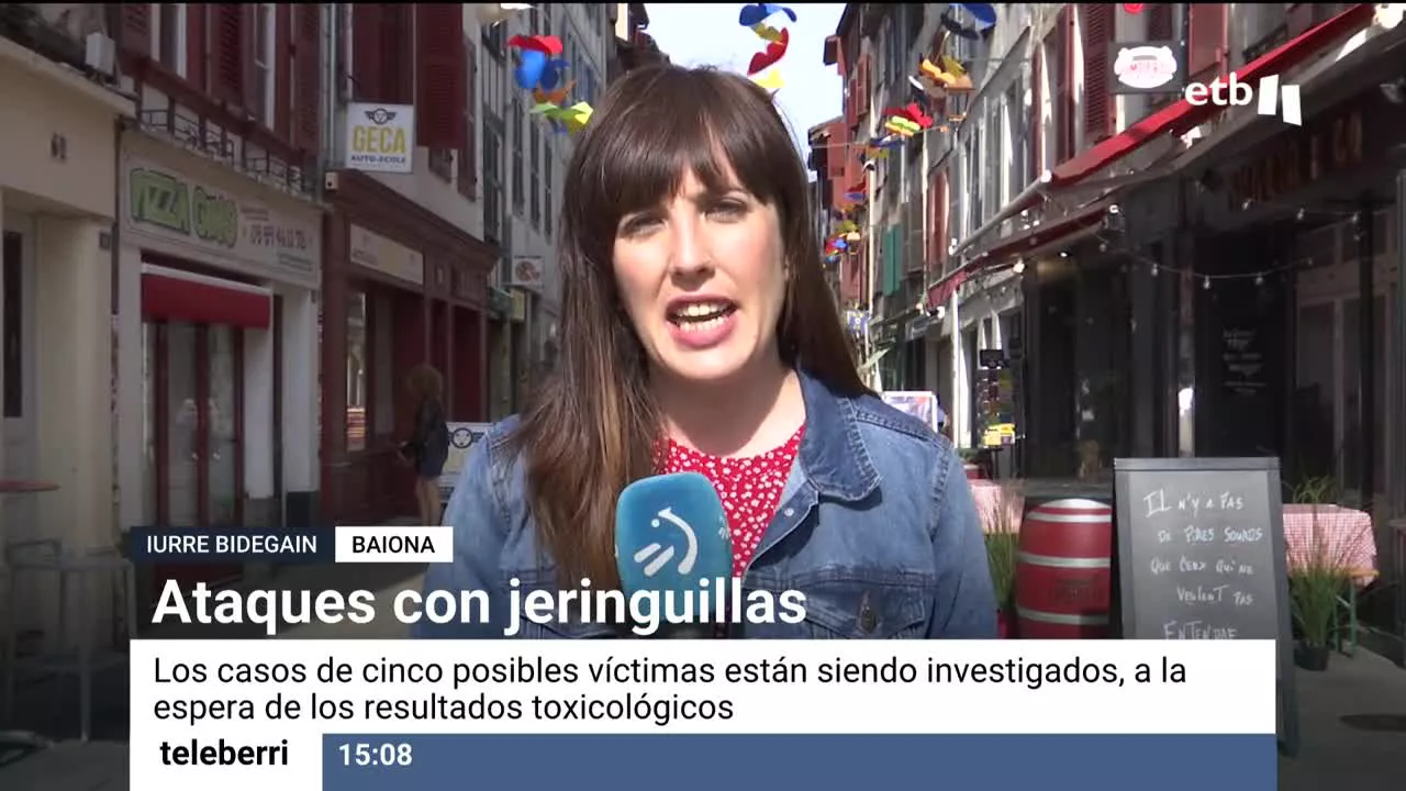 Directo de la periodista Iurre Bidegain. Imagen obtenida de un vídeo de EITB Media