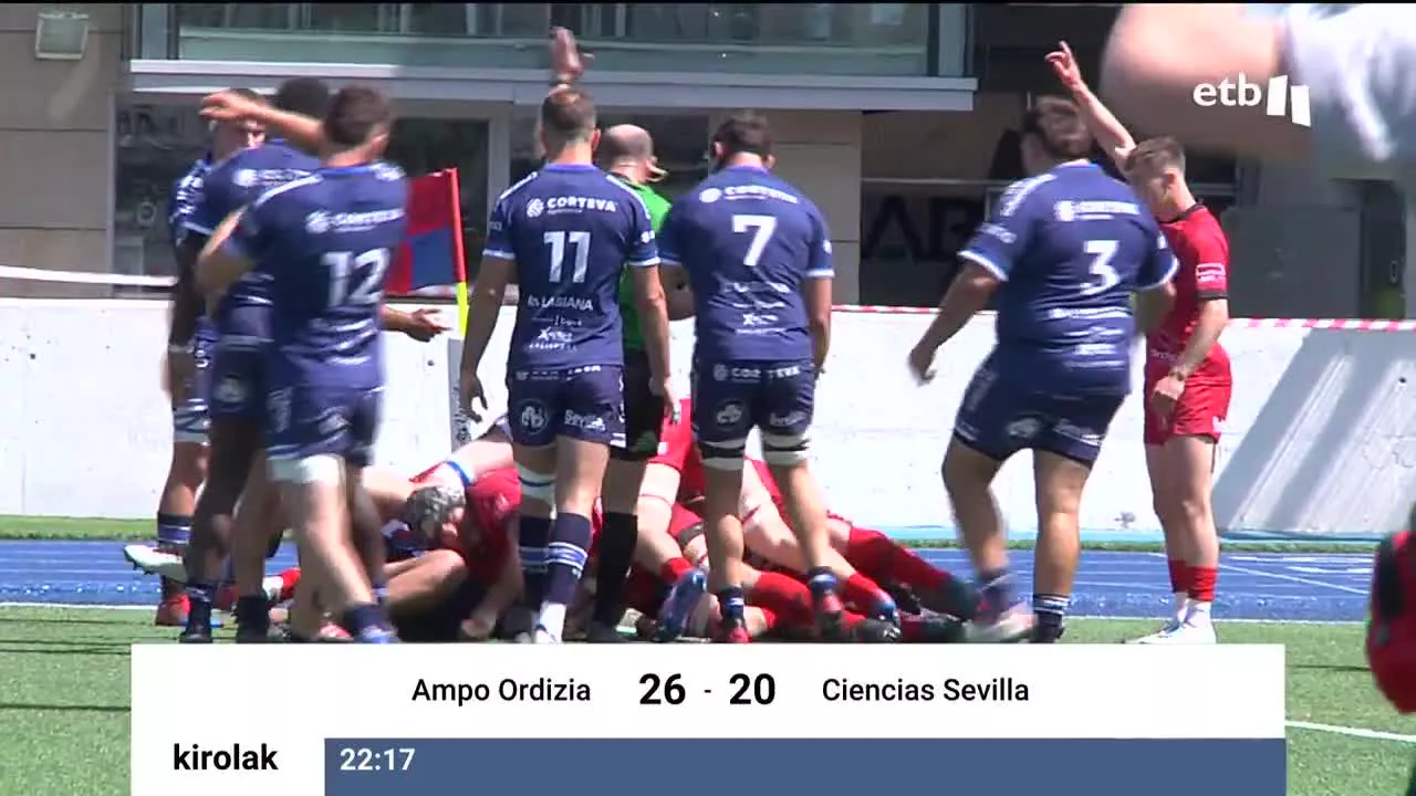 El Ampo Ordizia ha ganado al Ciencias Sevilla en los cuartos de final de las eliminatorias por el título de División de Honor de la liga rugby (26-20), y dentro de dos semanas jugará en Valladolid, en el campo de El Salvador.