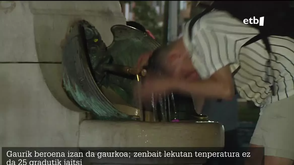 Bart, 22:00etan 34º Bilbon eta bi ordu geroago, 31º oraindik ere. Gau tropikala izan da bete-betean.