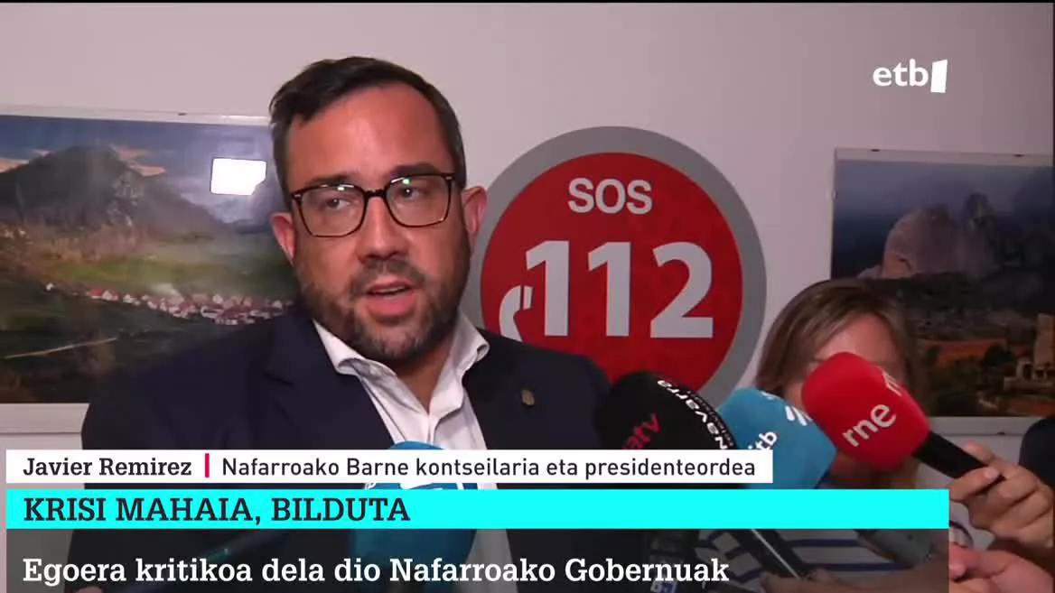 Javier Remirez, Nafarroako Gobernuko presidenteordea. EITB Mediaren bideo batetik ateratako argazkia