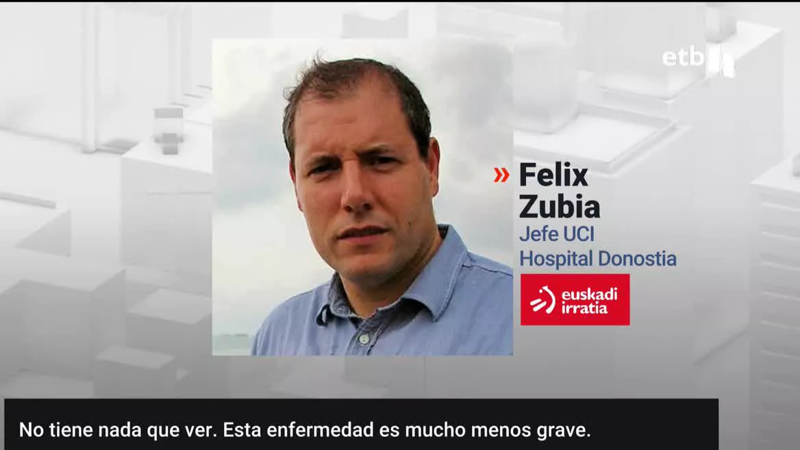 El jefe del servicio de la UCI del Hospital Donostia, Félix Zubia, no cree que sean comparables las emergencias sanitarias internacionales de la covid y la viruela del mono (original en euskera).