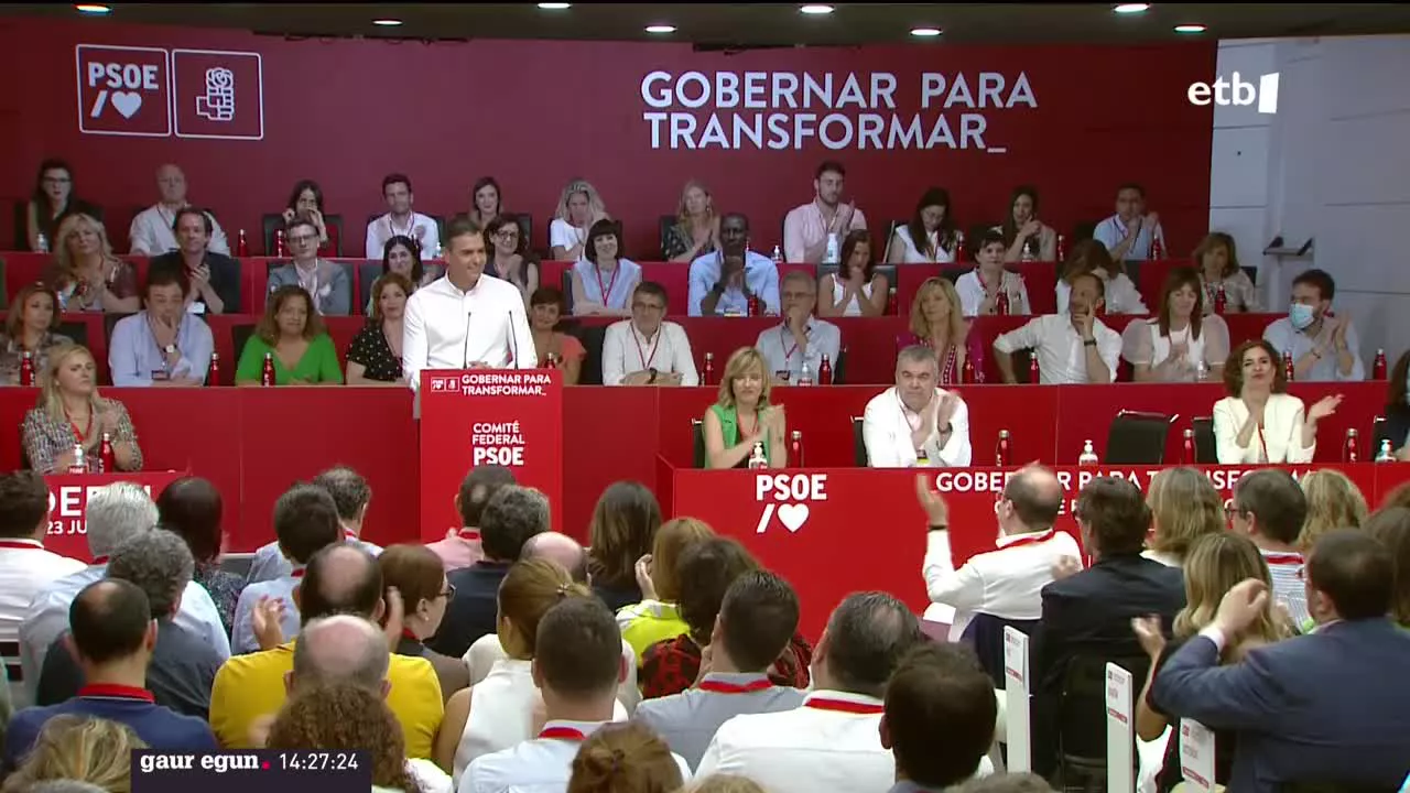 PSOE. EITB Mediaren bideo batetik ateratako argazkia.