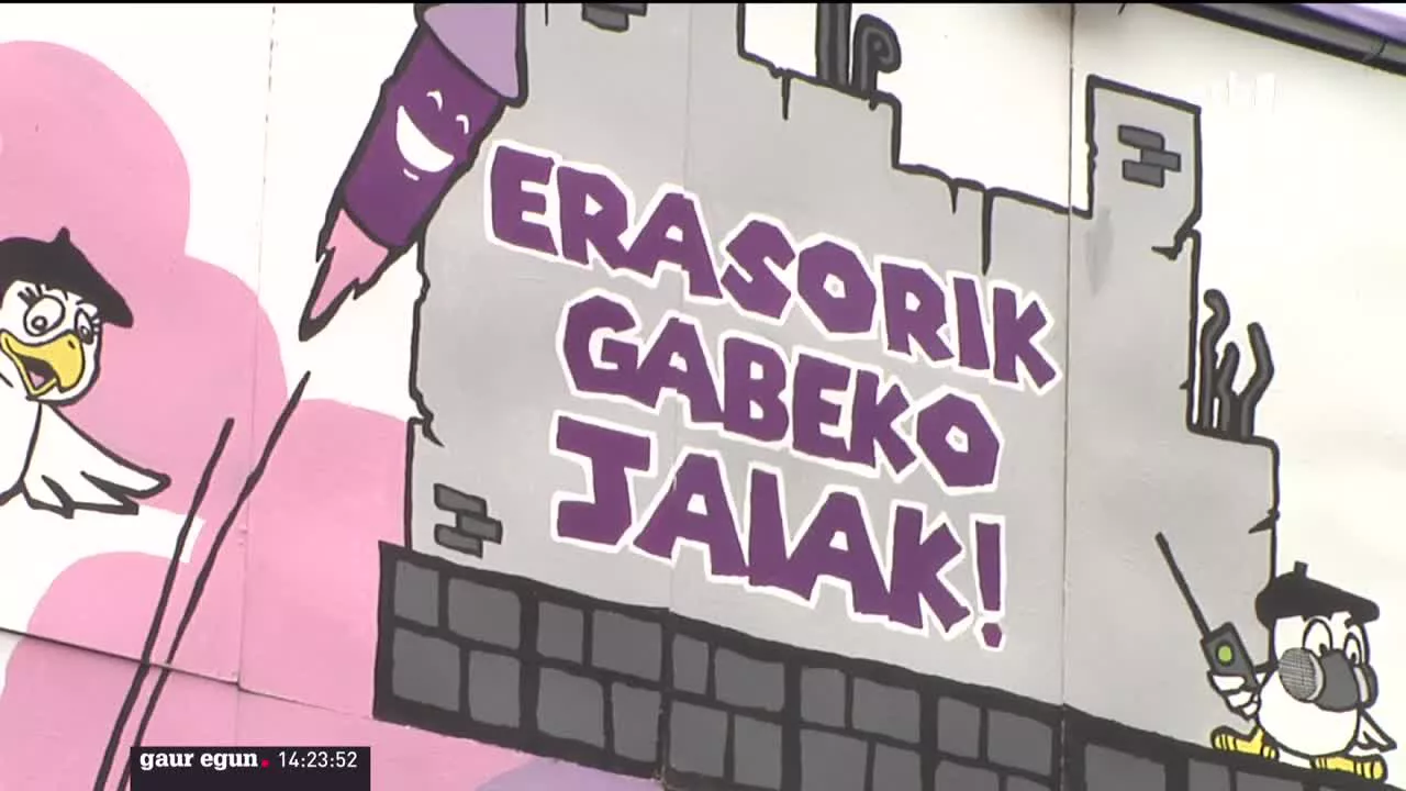 Txosna baten murala. EITB Mediaren bideo batetik ateratako argazkia.
