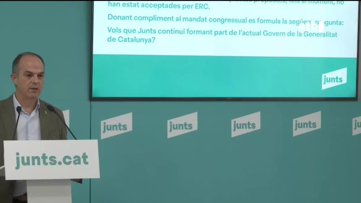 JxCatek Kataluniako Gobernuko kide izaten jarraitzea nahiago duten galdetuko die militanteei ostegunean eta ostiralean egitekoa den barne galdeketan.