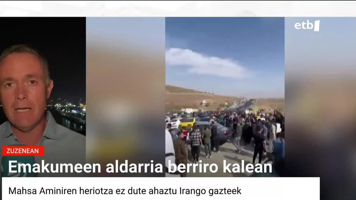Milaka pertsona irailean Irango Poliziak hil zuen Mahsa Amini emakume gaztearen hilobira gerturatu dira, hura omentzeko. Poliziak ezin izan du protesta galarazi.