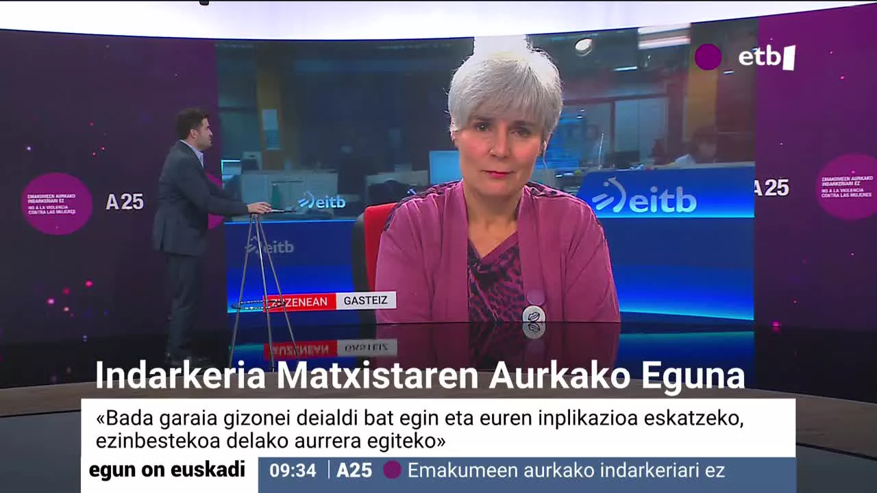 Miren Elgarresta Emakundeko zuzendariak Egun On Euskadi saioan adierazi duenez, "bada garaia gzonei deialdi bat egin eta euren inplikazioa eskatzeko, ezinbestekoa delako aurrera egiteko".