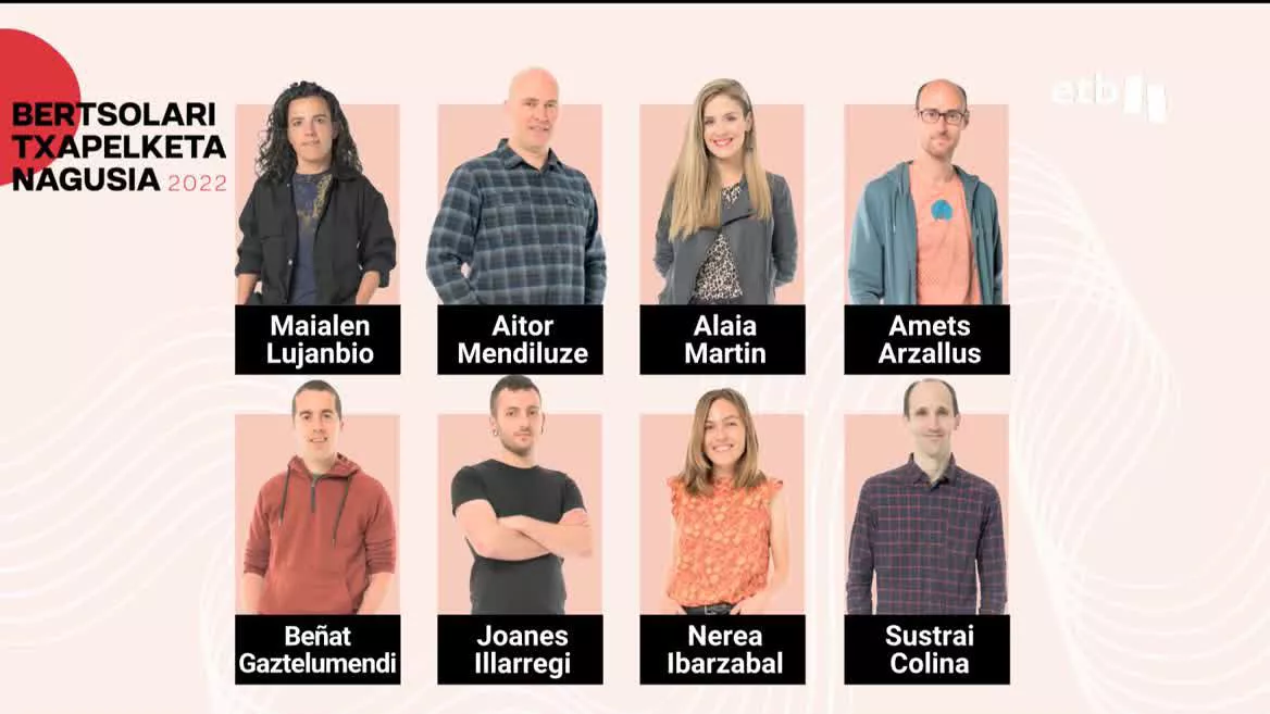Finalean ariko diren zortzi bertsolariak.