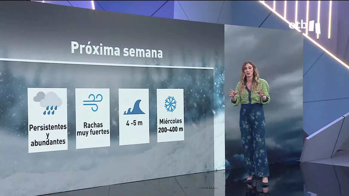 Será una semana muy lluviosa, y nevará el miércoles en cotas de 200-400 metros, ya que se espera una masa de aire muy frío del noroeste.
