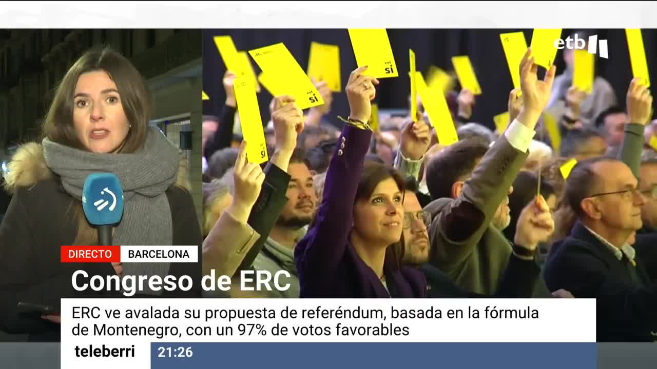 En la asamblea nacional de ERC en Lleida han votado el proyecto para los próximos cuatro años. Entre otras cosas, han acordado con amplia mayoría que la participación mínima en el referéndum sea del 50 % y que los votos a favor superen el 55% para poder declarar la independencia.