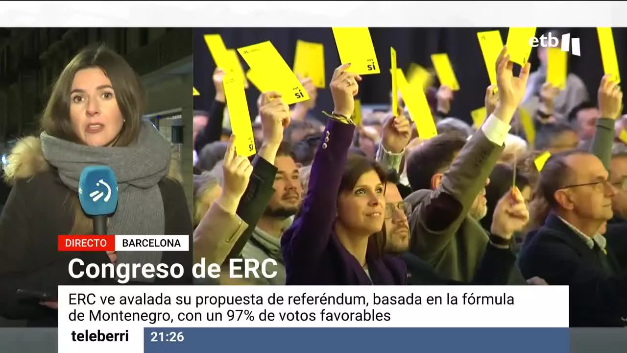 En la asamblea nacional de ERC en Lleida han votado el proyecto para los próximos cuatro años. Entre otras cosas, han acordado con amplia mayoría que la participación mínima en el referéndum sea del 50 % y que los votos a favor superen el 55% para poder declarar la independencia.