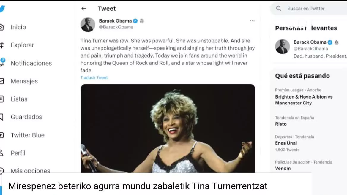 Obamatarrak, Mick Jagger, NASA... Askotarikoak izan dira abeslariaren alde zabaldutako mezuak. Asteazkenean zendu zen artista handia.