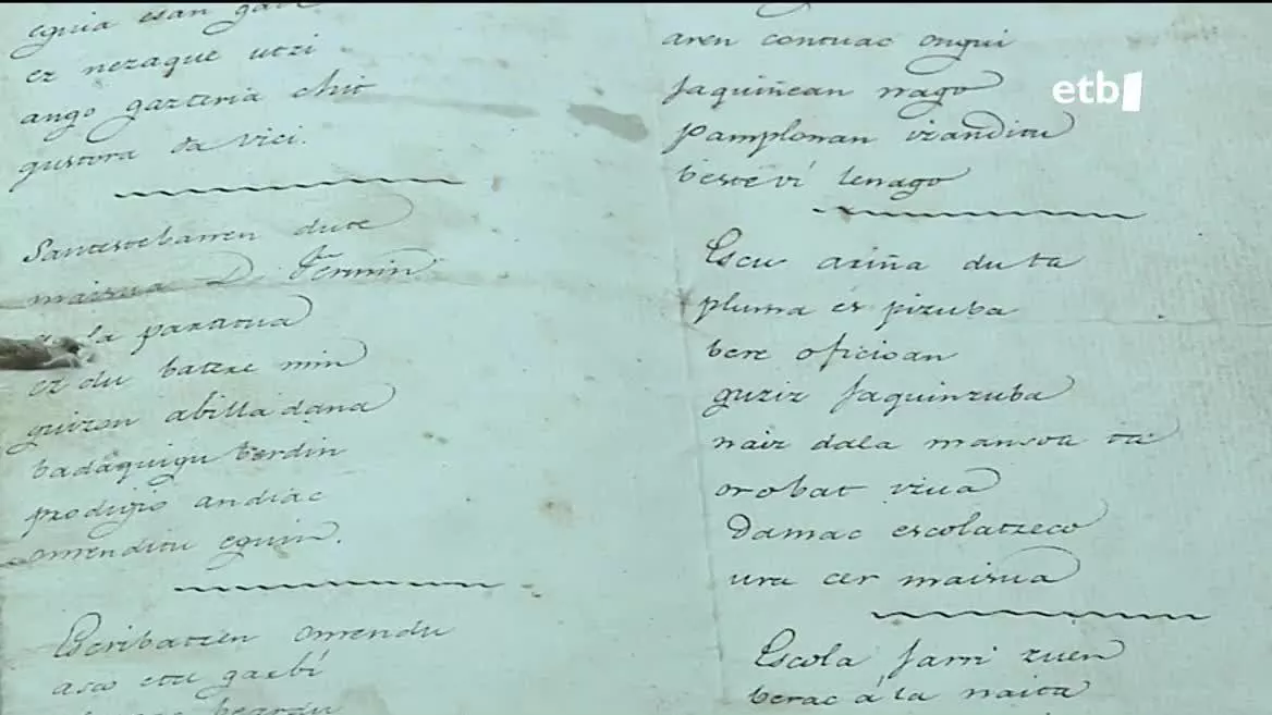 Justizia prozesuen milaka dokumenturen artean 1826an idatzitako euskarazko bertso sorta bat agertu da, garai hartan Doneztebeko maisu bati egindako epaiketa baten harira. Horren balio soziolinguistikoa oso handia da, euskararen historiaren ikertzaileentzat informazio garrantzitsua ematen duelako.