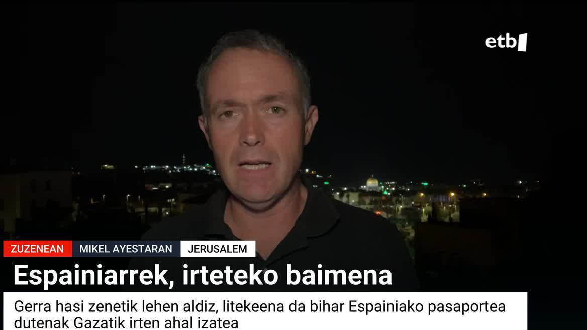 Gerra hasi zenetik lehen aldiz, Zerrendan bizi diren espainiarrek Jerusalemgo Kontsulatu espainiarraren baieztapen ofiziala jaso dute ebakuazio planei buruz. Egunero 30-40ko txandatan, 200 bat espainiar ateratzea da asmoa.
