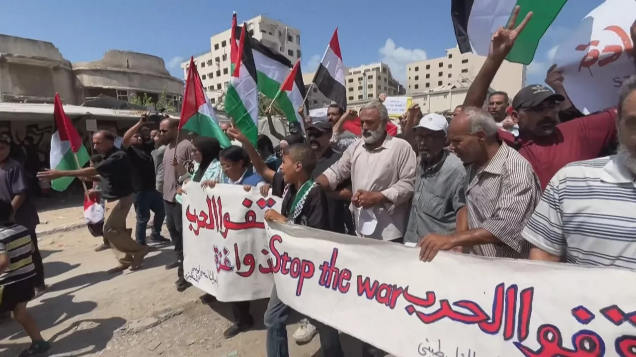 Manifestación en Gaza
