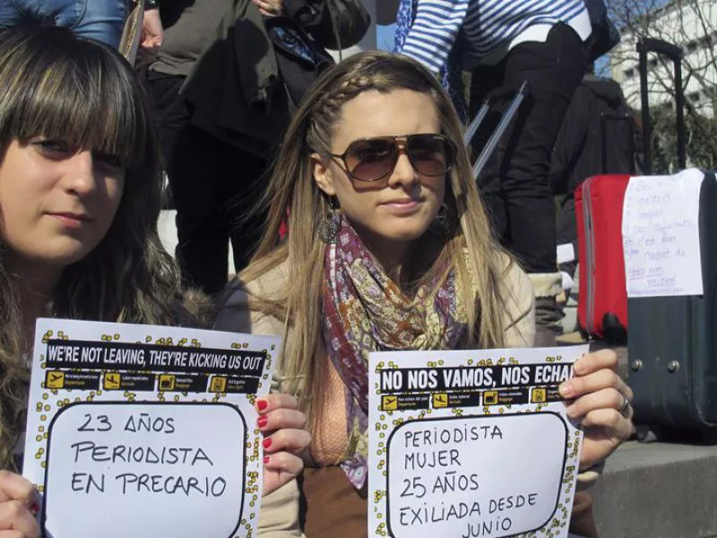 Protesta contra el paro juvenil.