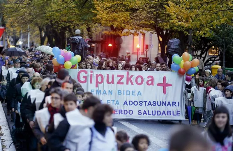 Erraustegiaren aurka egindako manifestazioa. Argazkia: EFE