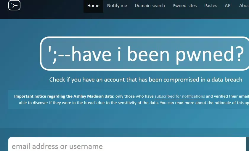 Imagen de la web haveibeenpwned.com.