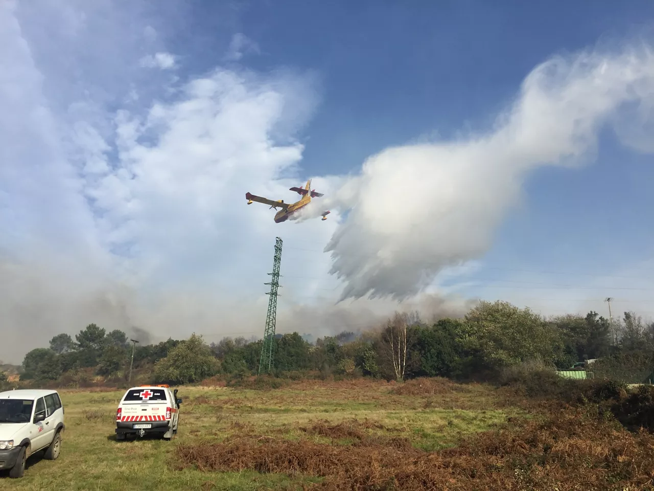 Incendio en Berango y Sopela. Foto: Cruz Roja