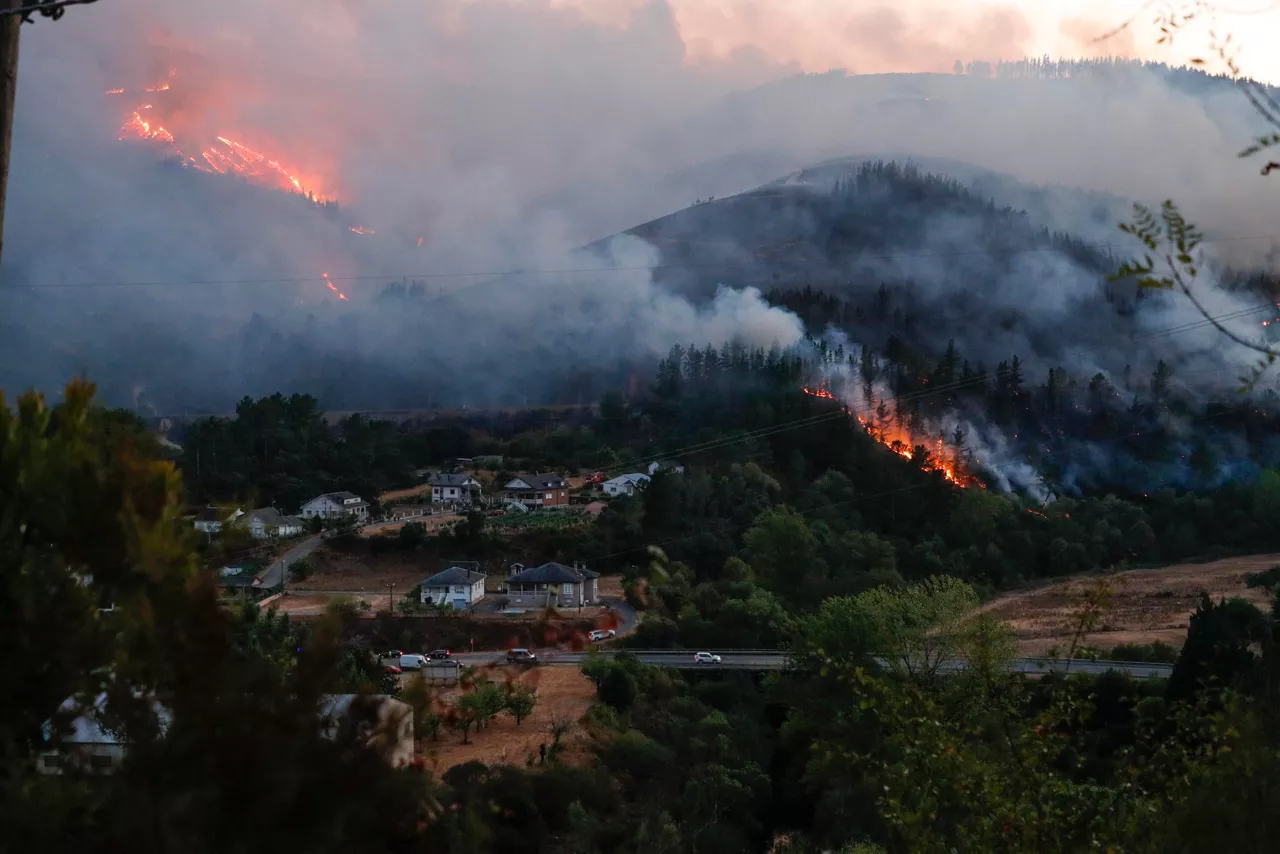 Incendio forestal activo este lunes. Foto: EFE