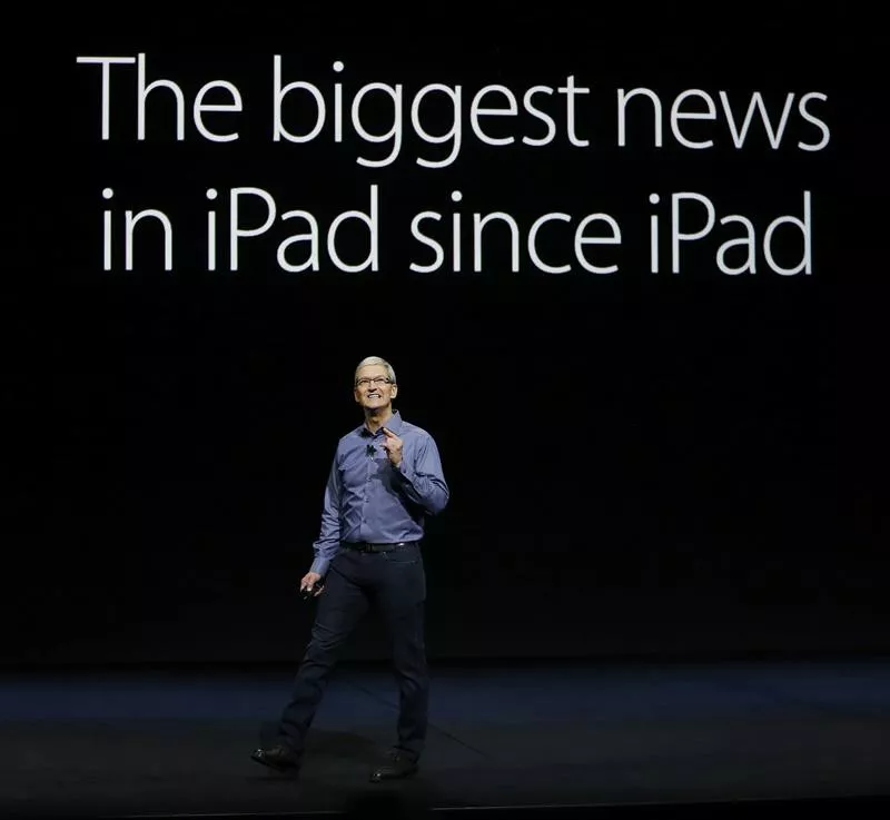Tim Cook, en la presentación de los nuevos productos de la conocida marca. Foto: EFE