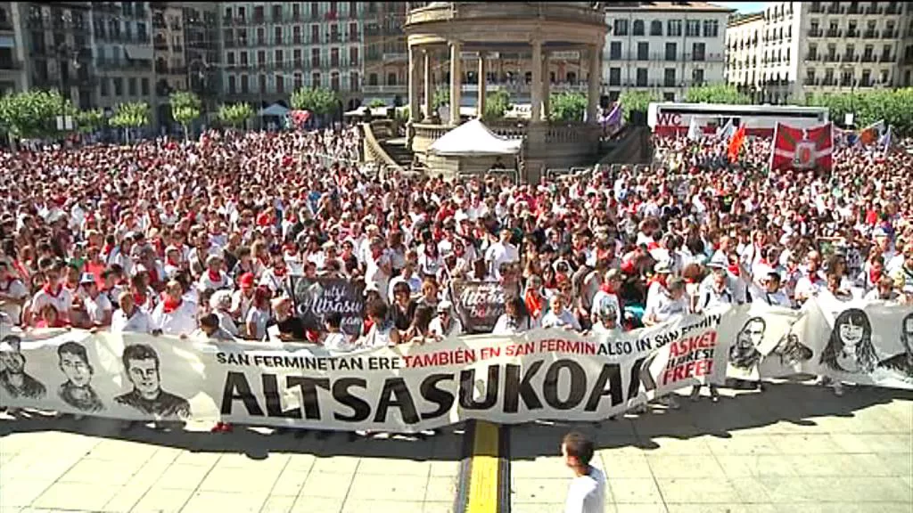 Joan den udako manifestazioa Iruñean.