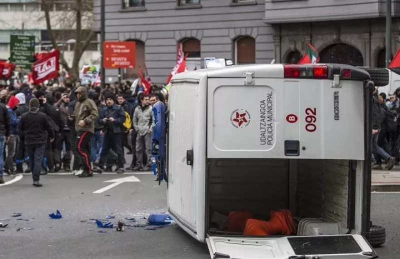 Altercados en el centro de Bilbao. Foto: EFE