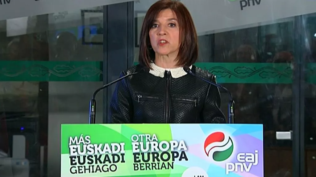 Izaskun Bilbao EAJren europarlamentaria kanpainako ekitaldi batean. Argazkia: EiTB