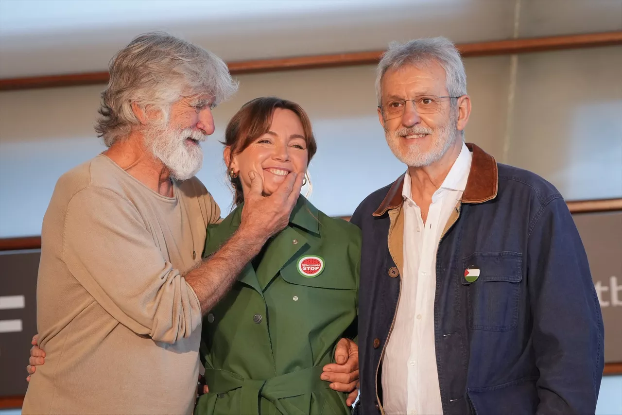 Kandido Uranga, Nagore Aramburu eta Jose Ramon Soroiz. Argazkia: Europa Press