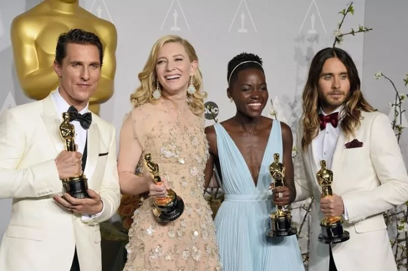Matthew McConaughey, Cate Blanchett, Lupita Nyong'o y Jared Leto. Foto: Efe.