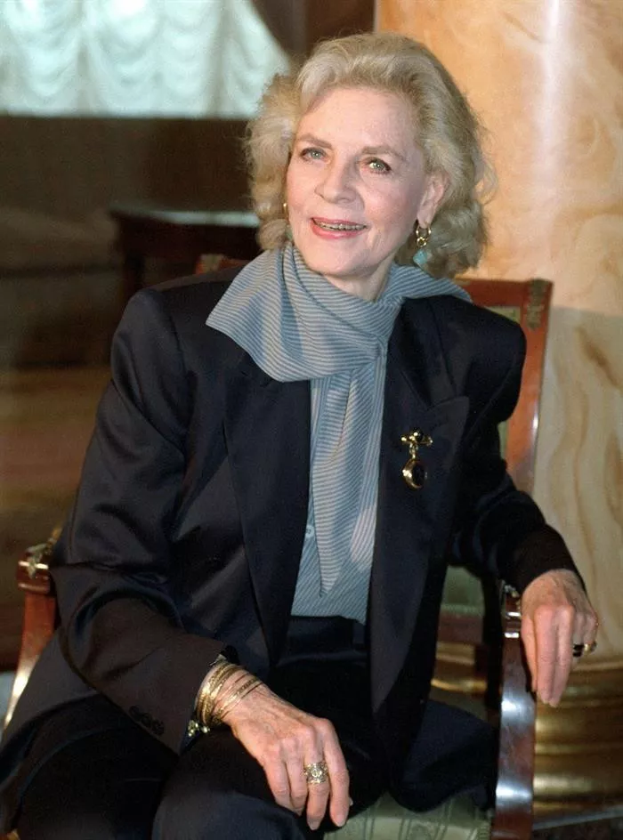 Lauren Bacall, durante su visita a San Sebastián en 1992. Foto: Efe.