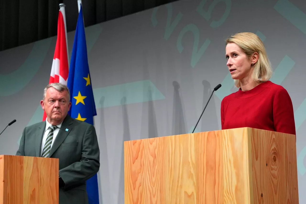 COPENHAGEN (Denmark), 30/08/2025.- Danish Foreign Minister Lars Lokke Rasmussen (L) and EU High Representative for Foreign Affairs and Security Policy, Kaja Kallas (R), hold a press conference after an informal EU foreign ministers' meeting in Copenhagen, Denmark, 30 August 2025. The meeting is organized as part of the Danish EU presidency. (Dinamarca, Copenhague) EFE/EPA/EMIL NICOLAI HELMS DENMARK OUT
