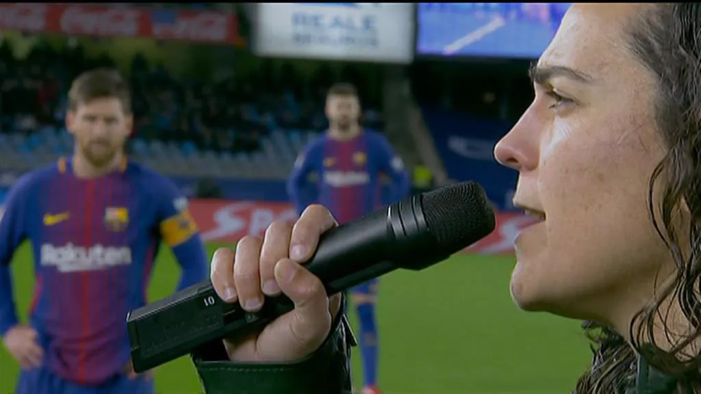 Lujanbio eta Messi, 2018an, Anoetan.