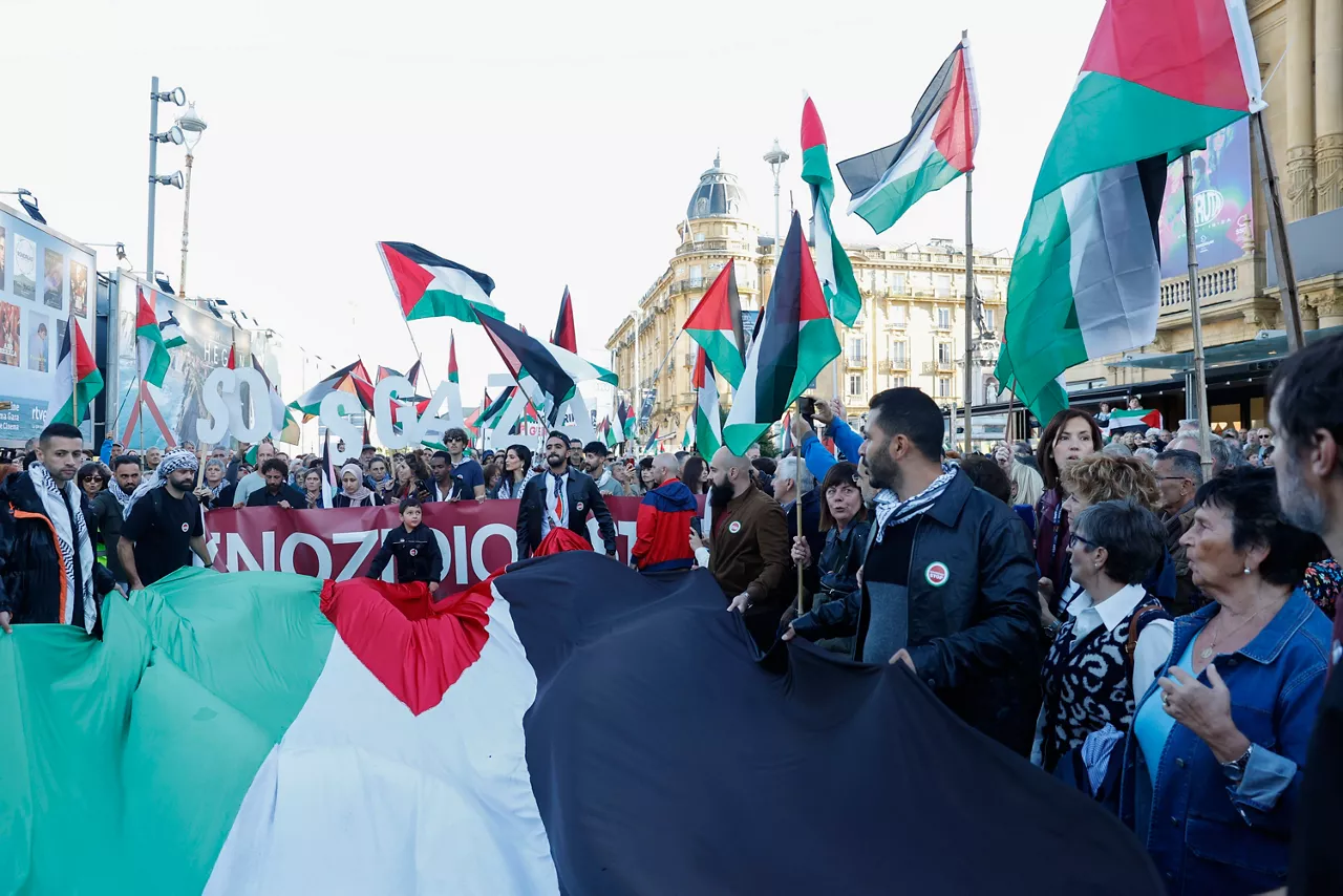 palestina  manifestazioa donostia zinemaldia 