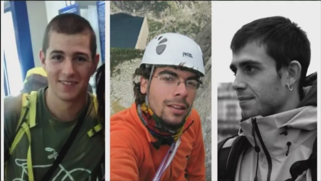 Kirgizistanen hildako hiru mendizaleak.