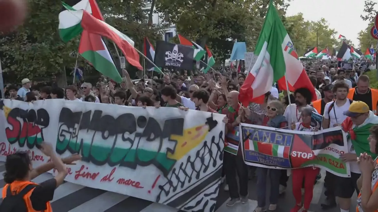 Mostra Venecia manifestación Palestina