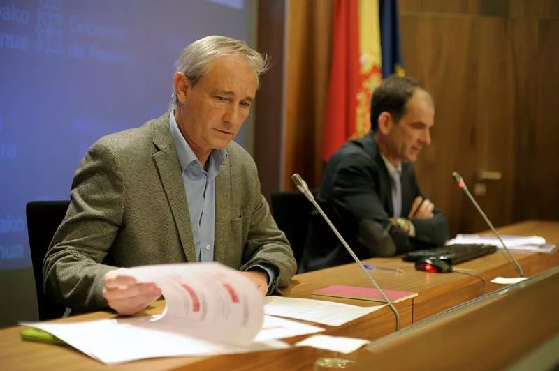 Aranburu y Esáin, durante la presentación de la campaña. Foto: EFE