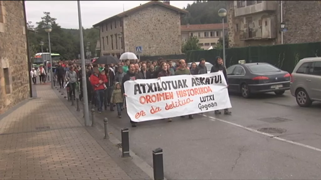Protesta contra las detenciones de los acusados en Otxandio.