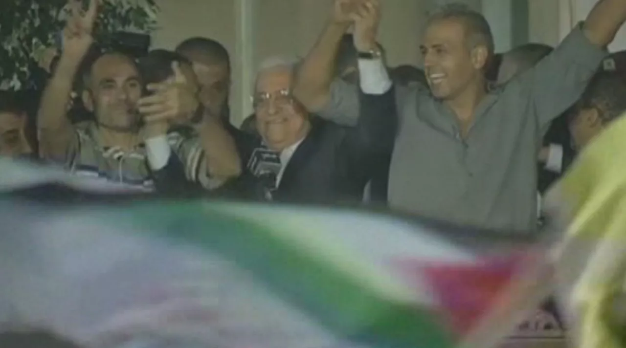 Presos palestinos celebran su liberación. Foto de archivo.