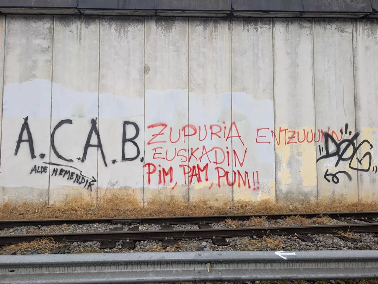 Bingen Zupiriaren kontrako pintadak Zestoan