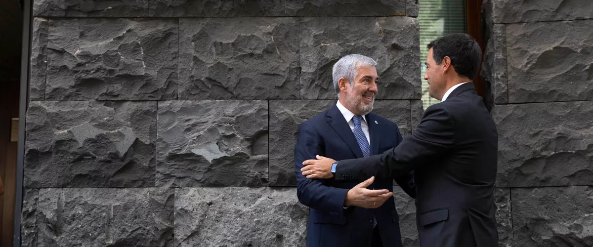 El lehendakari Imanol Pradales y el presidente de Canarias Fernando Clavijo.