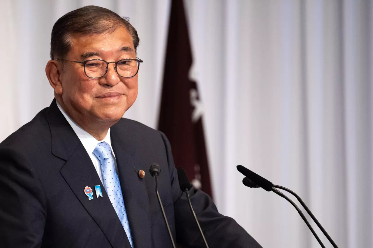 TOKYO (Japan), 21/07/2025.- Japan's Prime Minister Shigeru Ishiba attends a press conference at the headquarters of the Liberal Democratic Party (LDP) in Tokyo, Japan, 21 July 2025, the day after the prime minister's coalition lost its upper house majority. (Elecciones, Japón, Tokio) EFE/EPA/PHILIP FONG / POOL

