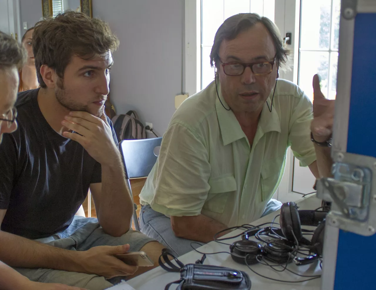 Alvar Gordejuela y Javier Rebollo, durante el rodaje de 'Txarriboda'