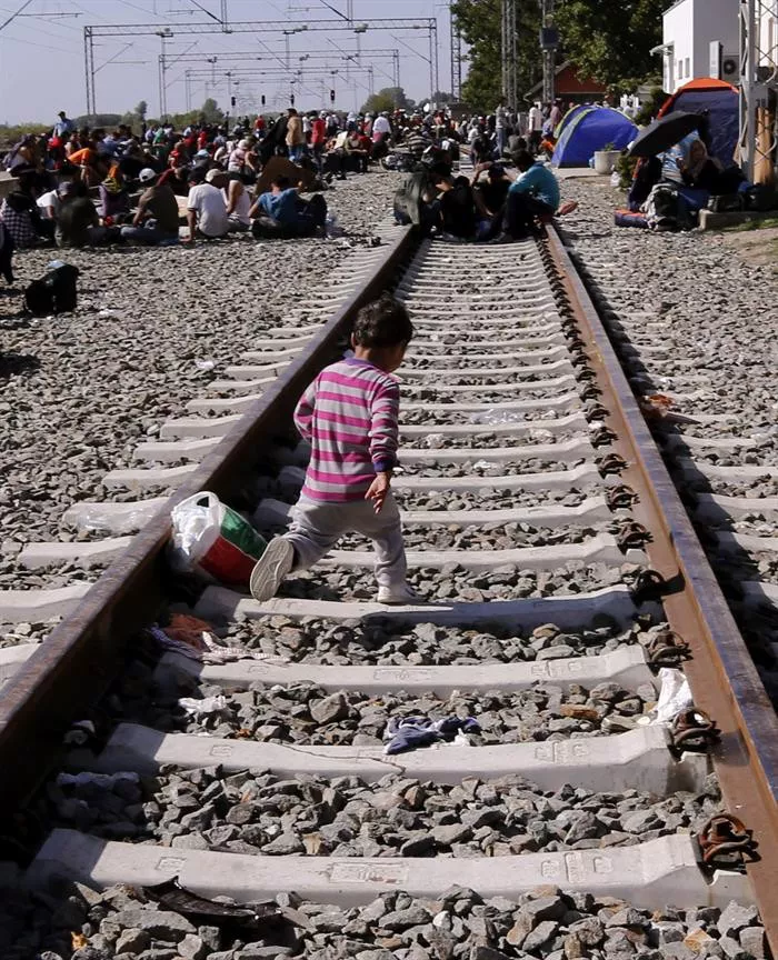 Refugiados en Serbia. Foto: EFE