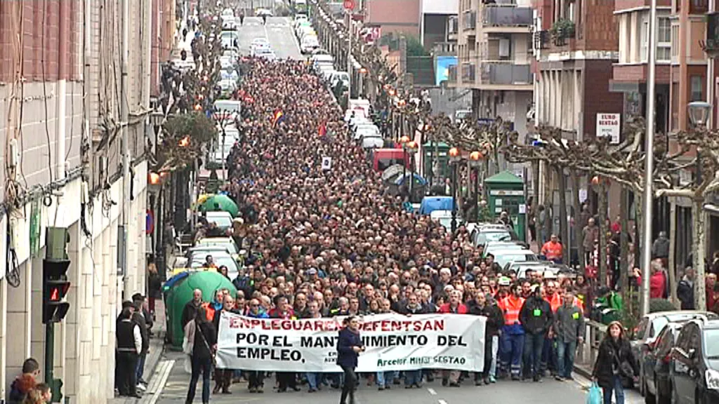 Sestaoko ACBko langileen manifestazio bat. EiTB