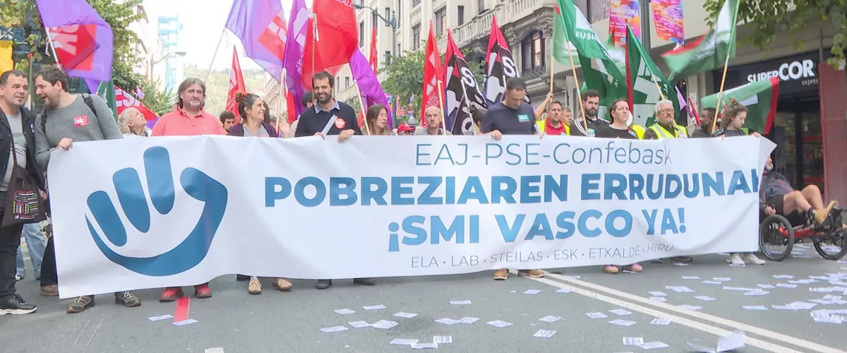 Sindicatos vascos reclaman al Gobierno Vasco que apoye la ILP por un salario mínimo propio