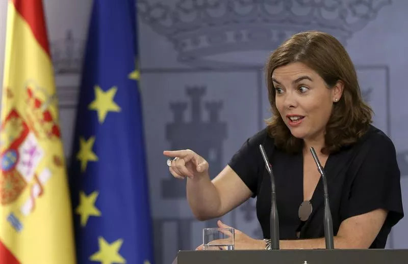 Saenz de Santamaria, prentsaurrekoan. Irudia: EFE