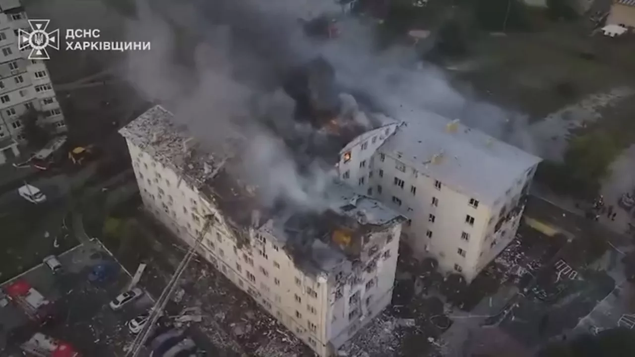 Bombardeo ruso en Járkov