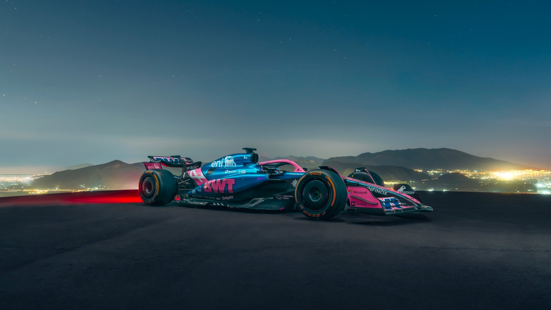 la vettura A525 di BWT Alpine Formula One Team con il logo Eni